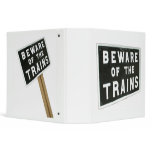 Beware of the trains 3 ring binder