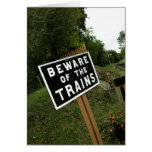 Beware of the trains, Crowcombe Heathfield station Greeting Cards