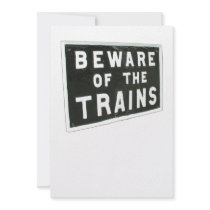 Beware of the trains personalized invitations