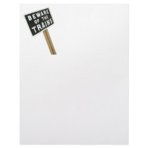 Beware of the trains letterhead template