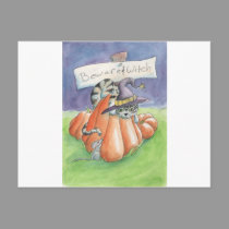 Beware Of Witch Cat postcards