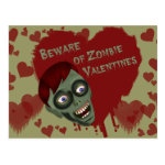 Beware of Zombie Valentines Postcard Beware of Zombie Valentines Postcard