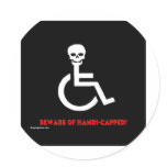 Beware Round Stickers