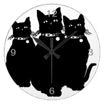 Beware the Black Cat Wallclock