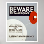Beware The Cancer Quack 1938 WPA posters
