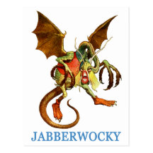 BEWARE THE DREADED JABBERWOCKY POST CARDS