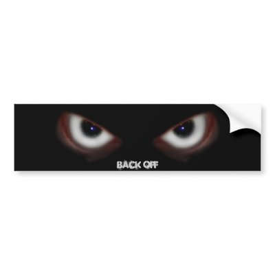 BEWARE THE EVIL EYES BUMPER STICKERS by gravityx9