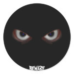 BEWARE THE EVIL EYES ROUND STICKER