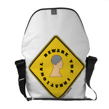Beware The Irrational Yellow Diamond Warning Sign Commuter Bag