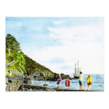 'Beware the Rocks!' Postcard