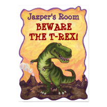 Beware the T-Rex Personalized Room Poster