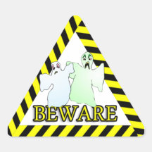 Beware Two Ghosts Sticker