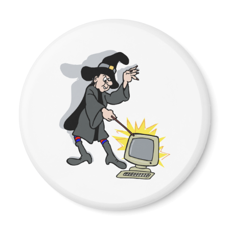 Bewitched Computer Refrigerator Magnets