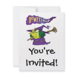 bewitched silly cartoon witch custom invitation
