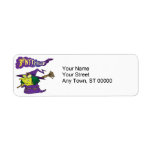 bewitched silly cartoon witch custom return address label