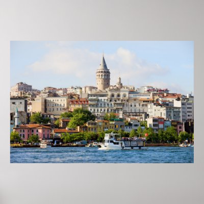 Beyoglu District and Galata Tower in Istanbul Poster by rognar