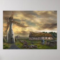 life, cottage, windmill, man, cow, birds, countryside, country, dream, dreamlike, dreamland, wonderland, apple, chicken, houk, art, artwork, illustration, story, digital art, digital realism, surreal, surreal art, fantasy, fairytales, gifts, gift, eerie, adorable, mystic, mood, excellent, fabulous, unique, awesome, amazing, wonderful, inspiring, atmospheric, imaginative, Poster with custom graphic design