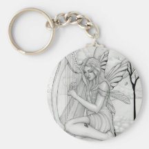 Beyond Time - fairy with harp Keychains
