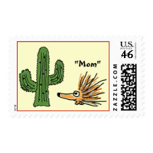 BF- Funny Porcupine Postage Stamps