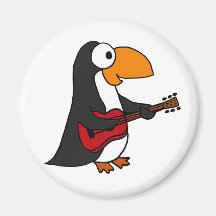 BF- Penguin Playing Guitar Cartoon Refrigerator Magnet