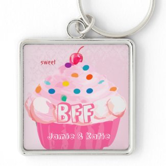 BFF Best Friends Forever Cupcake Keychain