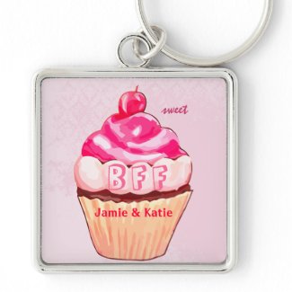 BFF Best Friends Forever Cupcake Keychain