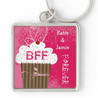 BFF Best Friends Forever Cupcake Keychain