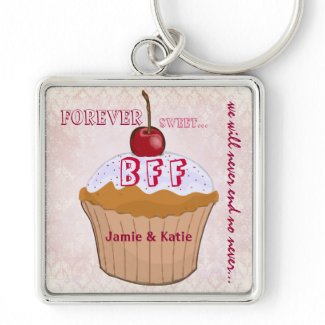 BFF Best Friends Forever Cupcake Keychain