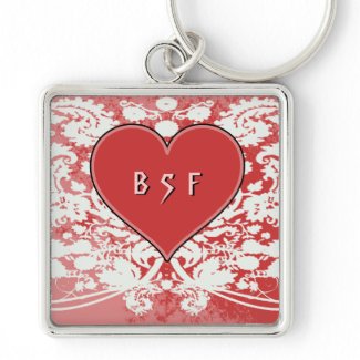 BFF Best Friends Forever Grunge Heart Keychain keychain