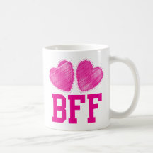BFF Best Friends forever with love hearts Coffee Mug