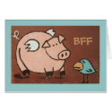 BFF card with pig and bird by ronaldyork BFF card with pig and bird