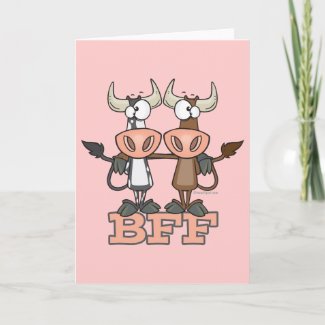 BFF cow best friends forever buddies Greeting Card