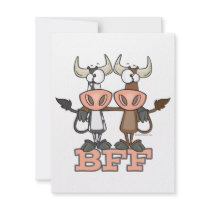 BFF cow best friends forever buddies Personalized Invitation