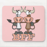 BFF cow best friends forever buddies Mousepad