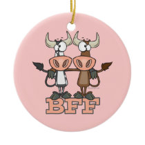 BFF cow best friends forever buddies Ornament