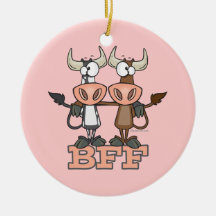 BFF cow best friends forever buddies Ornament