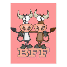 BFF cow best friends forever buddies Post Card