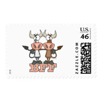 BFF cow best friends forever buddies Postage Stamp