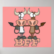 BFF cow best friends forever buddies Poster