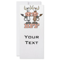 BFF cow best friends forever buddies Custom Rack Cards