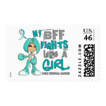 BFF Fights Like Girl Cervical Cancer 42.9.png Postage