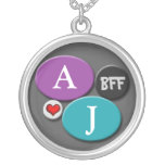 BFF Friendship Purple & Blue Round Necklace
