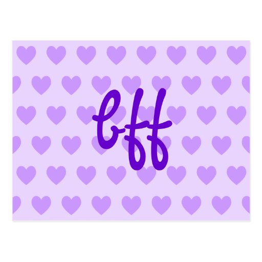 bff in Purple Postcard Zazzle