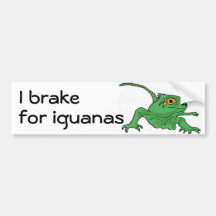 Bh- I brake for iguanas bumper sticker