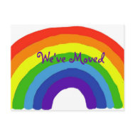 BH- Rainbow Moving Notice Postcards postcard