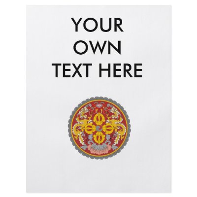 Bhutan Coat of Arms Personalized Flyer by flagshirts