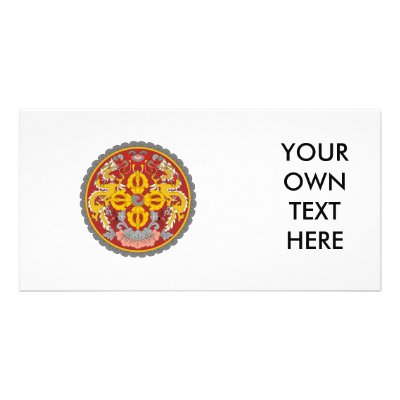 Bhutan Coat of Arms Custom Photo Card by flagshirts