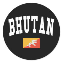 Bhutan College Style Round Sticker