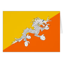 Bhutan Flag Greeting Cards