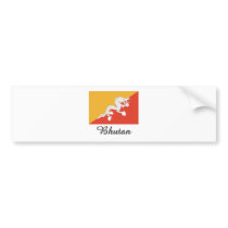 Bhutan Flag Design Bumper Stickers